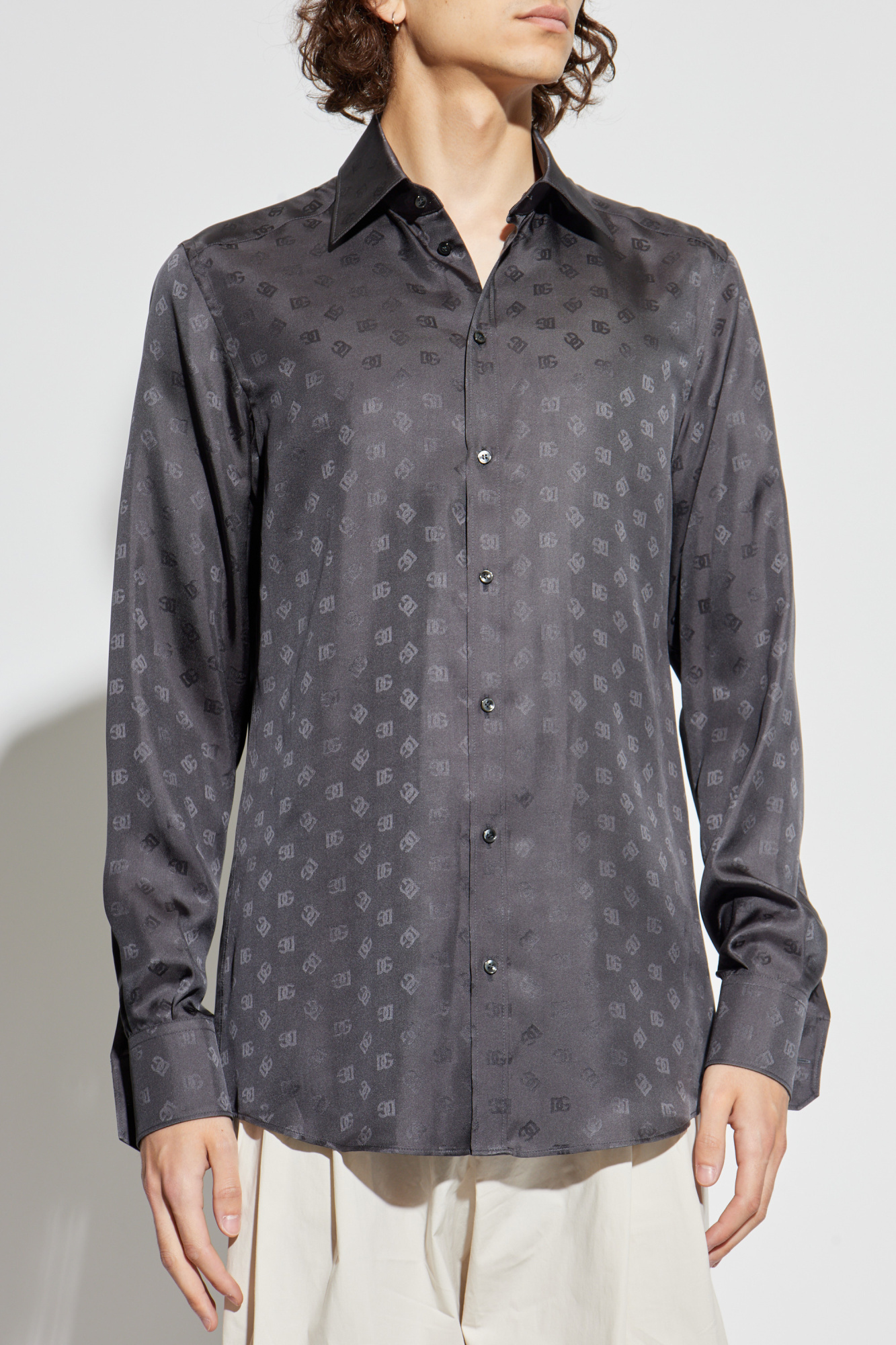 Dolce & Gabbana Silk shirt with monogram | Men's Clothing
